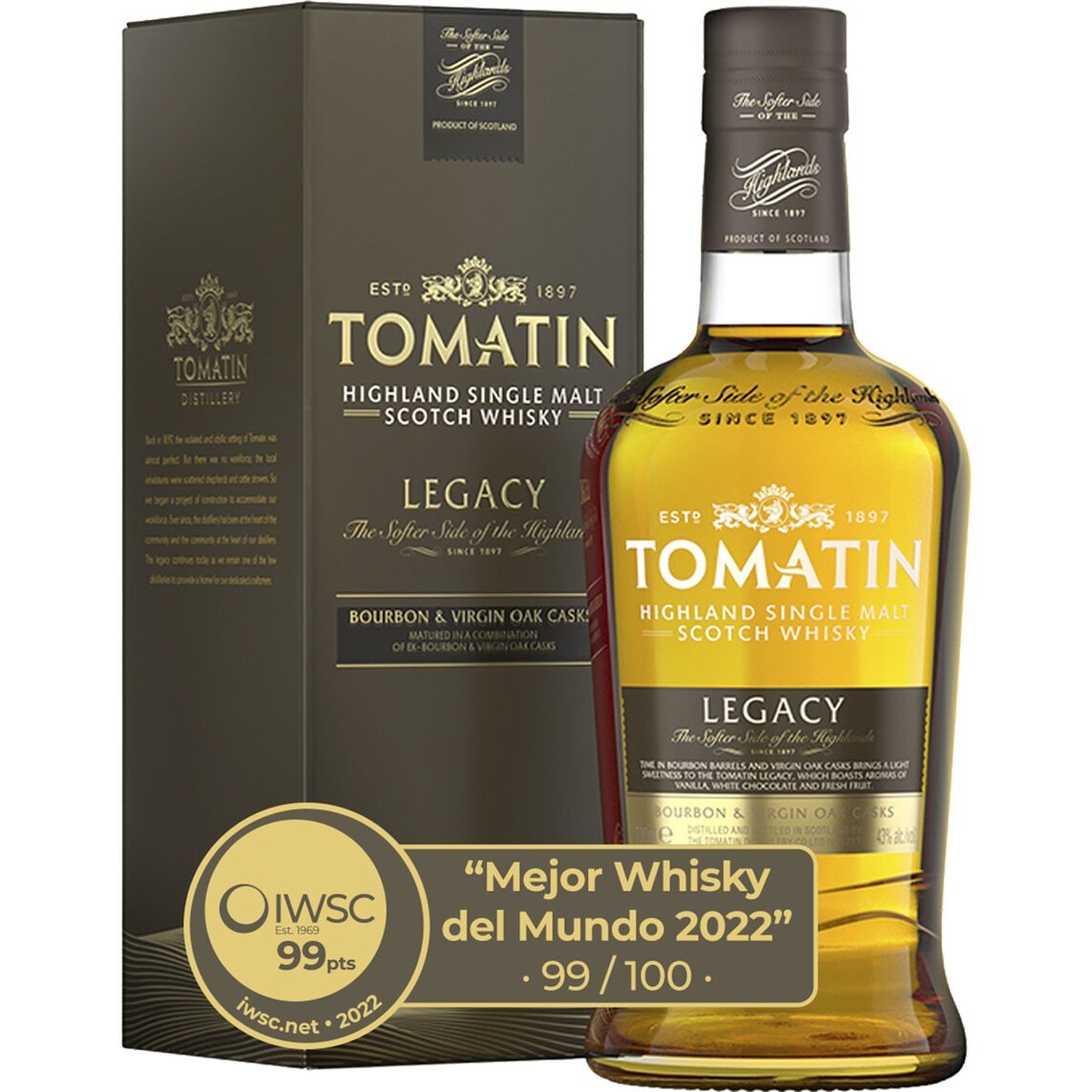 Whisky Escocés TOMATIN Legacy Highland Single Malt 70cl - Imagen 2