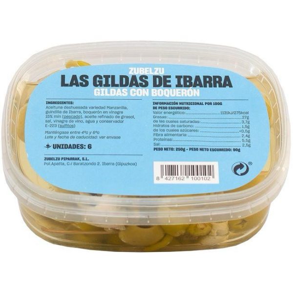 Gildas De Ibarra Con Boquerón 6 Unidades ZUBELZU 250g
