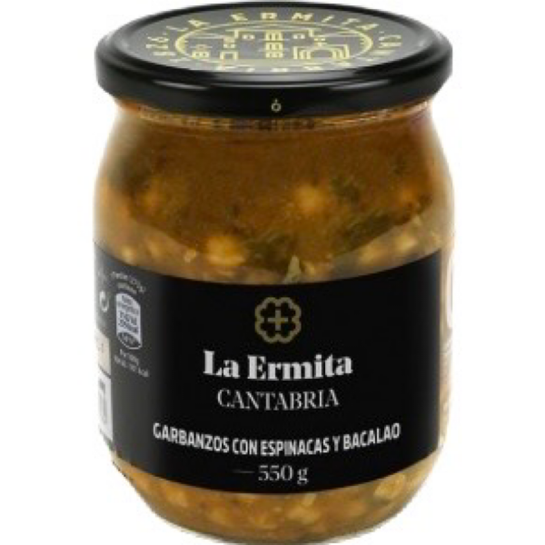 Garbanzos Con Espinacas Y Bacalao LA ERMITA DELICATESSEN Cantabria 550g